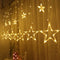 Twinkle Star 12 Stars LED Curtain String Lights - 138 Warm White, 8 Flashing Modes for Christmas, Wedding, Party
