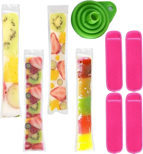NM 200 Pack Ice Popsicle Molds Bags - Zip-Top Disposable DIY Ice Pop