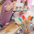 KSENDALO Small Spatulas for Kitchen Use - Silicone Mini Spatula with Bamboo Handle, Colorful
