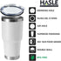 HASLE OUTFITTERS 30oz Stainless Steel Tumbler - Double Wall Vacuum Insulated Travel Mug, Gift Box Set (White)