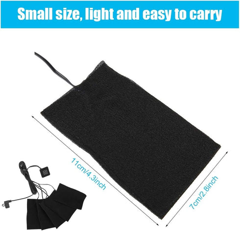 USB Heating Pad for Coat, Electric Cloth Heater Pad with Five Heating Element Pads, Adjustable Temperature Warmer