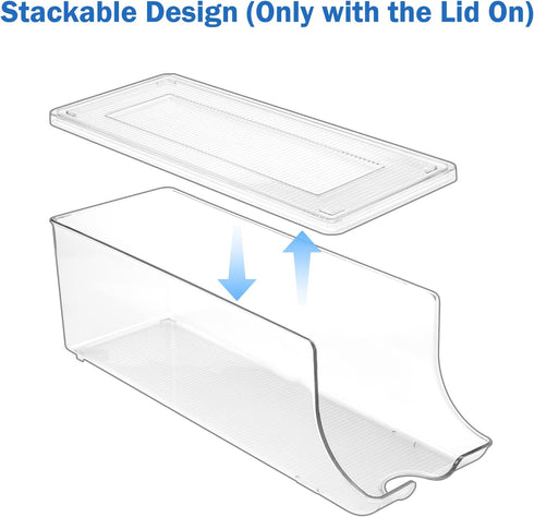 2 Pack Puricon Soda Can Organizer Dispenser for Refrigerator, Plastic Canned Food Pop Beverage Container Holder Storage