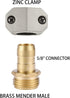 Zinc and Brass Male Clamp Coupling, Fits 3/4" or 5/8" Garden Hose Repair Fitting