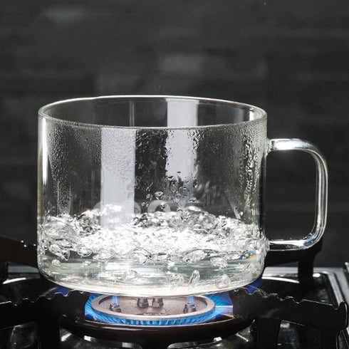 Glass Saucepan with Cover, Glass Cookware for Stove, Instant Noodles Pot, Clear Cooking Pot