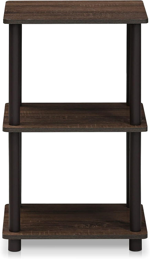 2 FURINNO Turn-N-Tube Space Shelf, Walnut/Brown