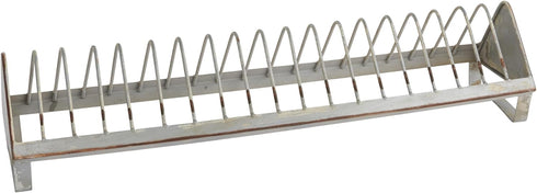 Creative Co-Op Rustic Farmhouse Metal Dish Rack, Zinc Finish with 18 Slots