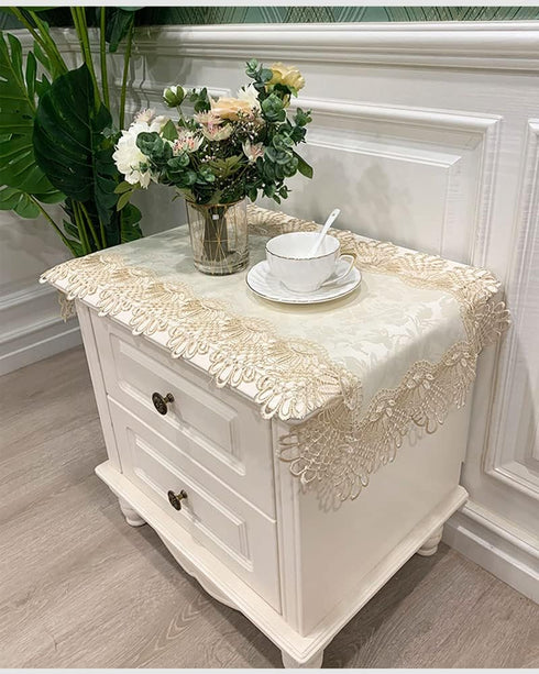 Bedside Tablecloth Lace Doilies for Side Table Cloth Runner Tabletop Dust Cover