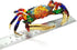 6" WitnyStore Red Rainbow Crab Artistic Blown Glass Figurine Premium Hand-Blown Statue Tabletop Decoration Unique