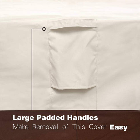 Vailge Rectangular Coffee Table Cover - Outdoor Lawn Patio Furniture Covers with Padded Handles and Durable Hem Cord