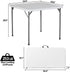 34inch ZENY Fold in Half Square Table, Portable Plastic Dining Card Table for Kitchen or Outdoor Party Wedding Event
