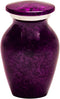Keepsake Cremation Urn for Ashes, Aluminum Purple Urn, 3 Inches High, Keepsake Sized