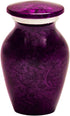Keepsake Cremation Urn for Ashes, Aluminum Purple Urn, 3 Inches High, Keepsake Sized