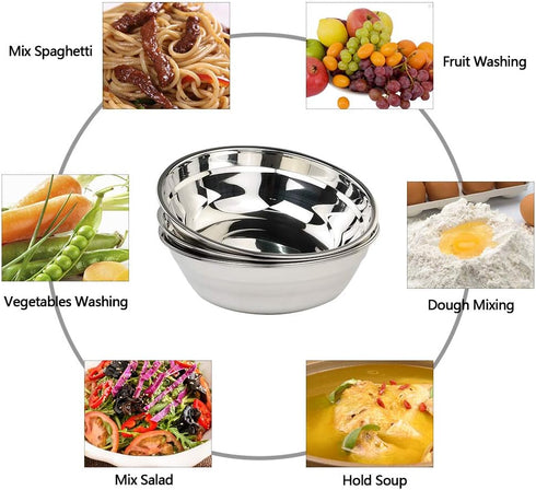 Large Stainless Steel Mixing Bowls, Serving Bowl Set of 4