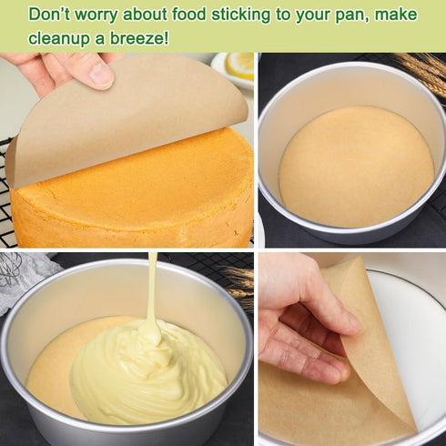 BOYAN 12 Inch Parchment Paper Rounds, Set of 220 Non Stick Baking Paper for Pizza Maker, Cake Pan