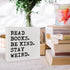 NKBINLILI Bookish Wood Box Decor Accessories Sign for Home Library Cafe Bedroom Bookshelf, Book Lovers Gifts for Women