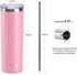 20 oz Tumbler(4 Pack) koodee Stainless Steel Skinny Double Wall Insulated Water Tumbler Cup with Lids, Straws and Straw