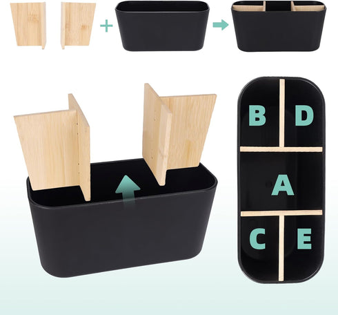 Toothbrush Holders for Bathrooms, Bamboo Organizer for Toothbrush and Toothpaste, Large Detachable Storage for