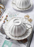 Set, Set, Set 6 (8 oz)- Amazingware Royal Tea Cups and Saucers, with Gold Trim and Gift Box, British Coffee Cups, Tea
