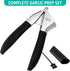 Set Garlic Press Heavy Duty Rust-Resistant Garlic Crusher & Mincer with Ergonomic Handles, Easy Squeeze Manual Garlic