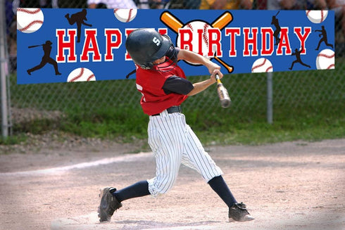Large Baseball Party Banner Decoration, Baseball Sport Birthday Supplies for Indoor/Outdoor, 8.2 ×1.5ft