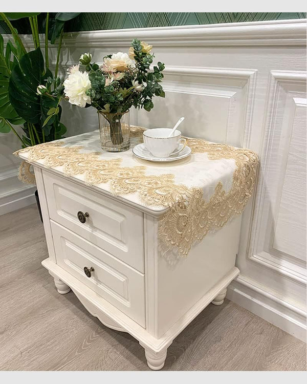 Bedside Tablecloth Lace Doilies for Side Table Cloth Runner Tabletop Dust Cover