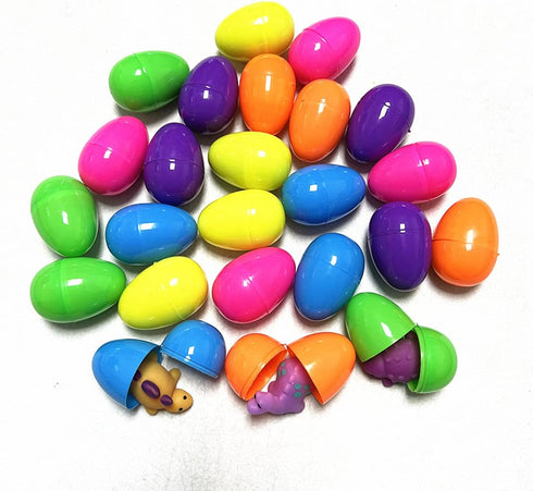 Pinkiwine 24 Pack Plastic Prefilled Easter Eggs with Dinosaur Mochi Squishy Toys Inside for Kids Boys Girls Toddlers