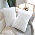 NordECO HOME Luxury Soft Faux Fur Fleece Cushion Cover - 12" x 20" Inch, White, 2 Pack (No Pillow Insert)