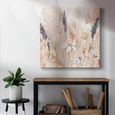 Renditions Gallery Rustic Wall Artwork - Abstract Lavender Flower Wall Hanging for Beach House, 16"X16" Decor
