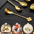 10 pcs Gold Four-Leaf Clover Stainless Steel Spoon Set, Unique Design for Coffee, Tea, Desserts, 4.7 inch