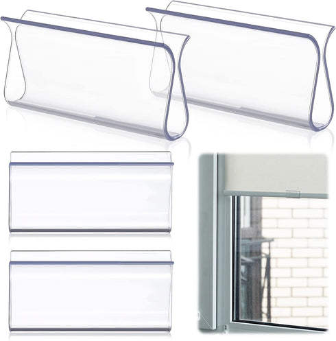 Roller Window Shades Pull Down Shades Grips for Home Rolling Curtain Accessories (Clear, 4 Pieces)