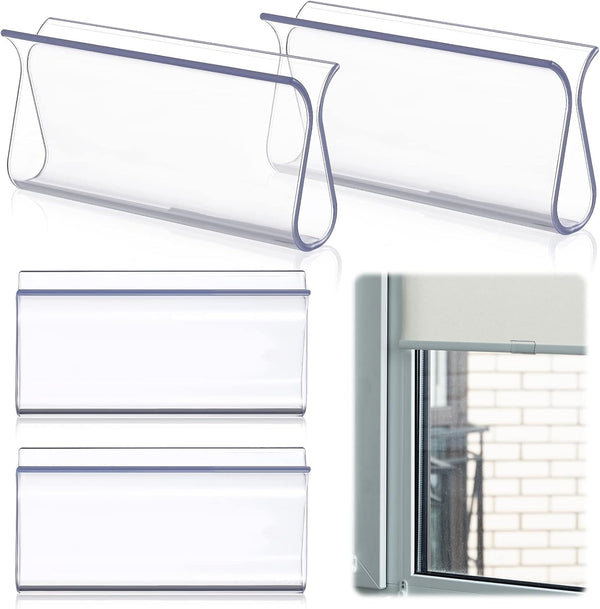 Roller Window Shades Pull Down Shades Grips for Home Rolling Curtain Accessories (Clear, 4 Pieces)