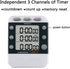 Digital Dual Kitchen Timer for Cooking, 3 Channels Count Down/up Multi Timers, Large-Display Adjustable Alarm Volume
