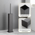 2 Toilet Brush and Holder Floor Standing, Gun Gray with Replaceable Heads, Bathroom Toilet Brush, Freestanding Toilet