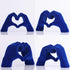 Heart shaped hand carved decorative aesthetics, blue heart shaped bookshelf decor, office coffee table entryway desktop
