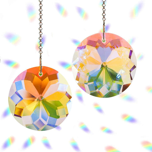 1.77 inches Colorful Glass Crystal Prism Pendant Suncatcher