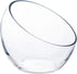 CYS EXCEL Glass Slant Cut Bubble Bowl (H-6" W-7"), Slanted Globe Bowl Terrarium, Round Flower Vase Centerpiece