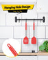 Pack of 2 Silicone Solid Turner, Non Stick Slotted Kitchen Spatulas, High Heat Resistant BPA Free (Red)