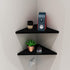 evron Corner Mounting Shelf Set of 2, Easy to Install Floating Wall Shelves, Durable Waterproof ABS Plastic