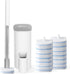 oshang Disposable Toilet Brush, Toilet Bowl Cleaner with Holder, 14 Refills for Deep Cleaning