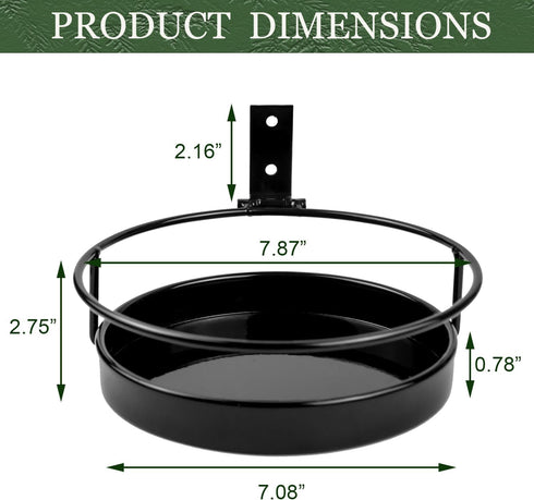 ARTORA 2 Pack Wall Mounted Plant Holder, Metal Flower Pot Wall Hanging Shelf Black Indoor Outdoor Decorative Floating