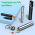 4 Pieces Metal Toothpick Holder, Aluminum Waterproof Case with Keychain, Portable Pocket Toothpick Container, Silver