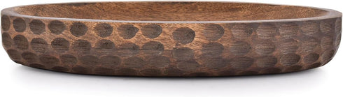 Mango Wood Decorative Bowl for Home Decor, Centerpiece for Farmhouse Country, Restaurant, Café, 14" x 6" x 2.3"