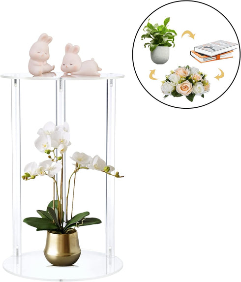 YourGift Plant Stand Indoor Outdoor, Acrylic Planter Stand for Indoor Plants, Heavy Duty Plant Holder Shelf for Flower
