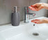 12 Oz, 2 Sets Clasin Home Sandstone Textured Resin Soap Dispenser with Metallic Pump and Waterproof Bottle Labels