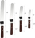 4 Packs Offset Spatula, Stainless Steel Cake Icing Spatula Set with Wooden Handle for Cake Decorating