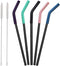 Senneny Set of 5 Stainless Steel Straws with 2 Cleaning Brushes, 1 Portable Bag, Silicone Flex Tips Elbows Cover