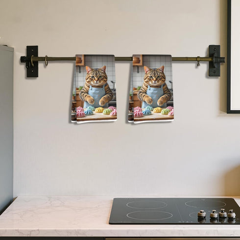 Hanamiya Na 2 24x14 Inch, Pcs Cute Cat Kitchen Towels Cooking Cats Patterns Reusable Dish Towels for Kitchen Bathroom