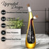 Set 12 oz Oil and Vinegar Dispenser Bottle - Handblown Glass with Elegant Floral Etched Design - Premium Glass Salad