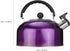 Tea Kettle for Stove Top: Purple Whistling Teapot 3Quart Stainless Steel Teapot Heating Water Container with Handle for Home Gas Stovetop by Cabilock