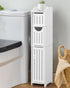 AOJEZOR Bathroom Storage Cabinet: Small Bathroom Storage Cabinet - Toilet Paper Holder Fit for Mega Roll,White